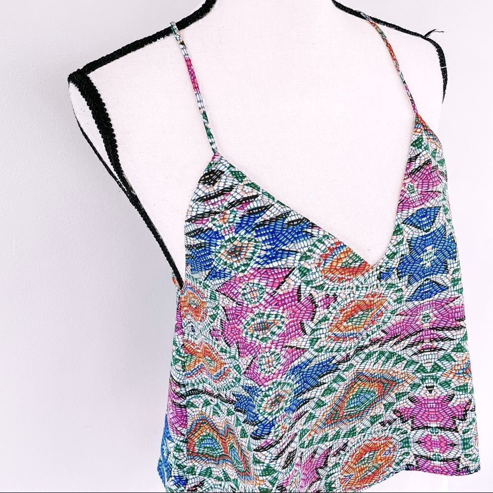 Lovers + Friends Poppy Racerback Tank – Multicolor Aztec Print, Size S - Picture 5 of 10